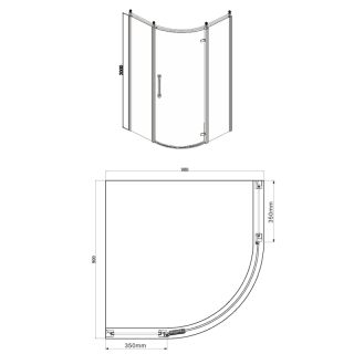 Душевое ограждение Azario ONTARIO AZ-NBB2231-L 900 GOLD